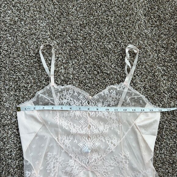 Vintage Vanity Fair Sexy Lace Cream Teddy Romper Bodysuit Nightie Lingerie 36 - Picture 5 of 15